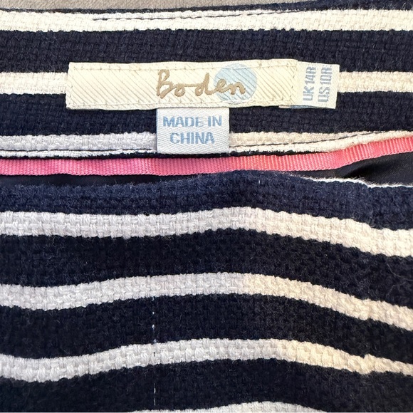 Boden - Navy & White Striped Skirt - US 10 - Fully Lined - Picture 2 of 5